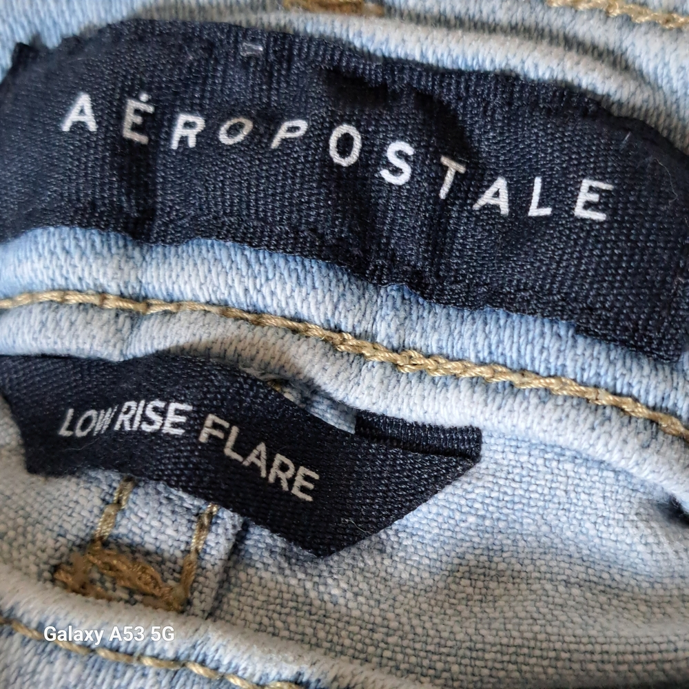 Aeropostale Distressed Light Blue Wide Leg Jeans - Picture 3 of 10